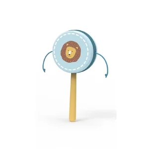 Unisex Montessori Educational Pretend Rattle-Drum Lion Toy Set Nontoxic Wood Music Toys for 2 to 4 Years Kids Safety Features