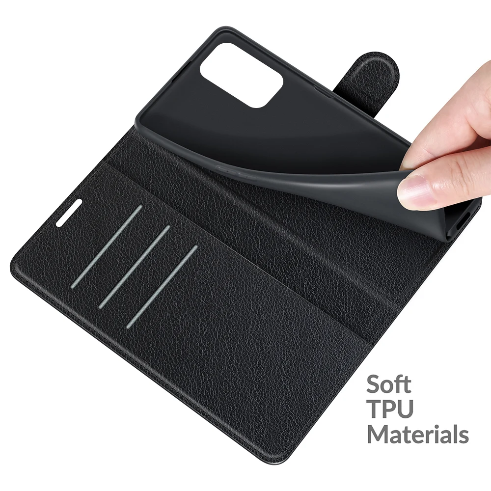 For Oneplus Nord CE 4 2 Lite N200 5G Black Pu Leather Flip Wallet Back Case Cover for OPPO K12X 5G