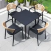 Table en acier au carbone S-70cm+4 chaises