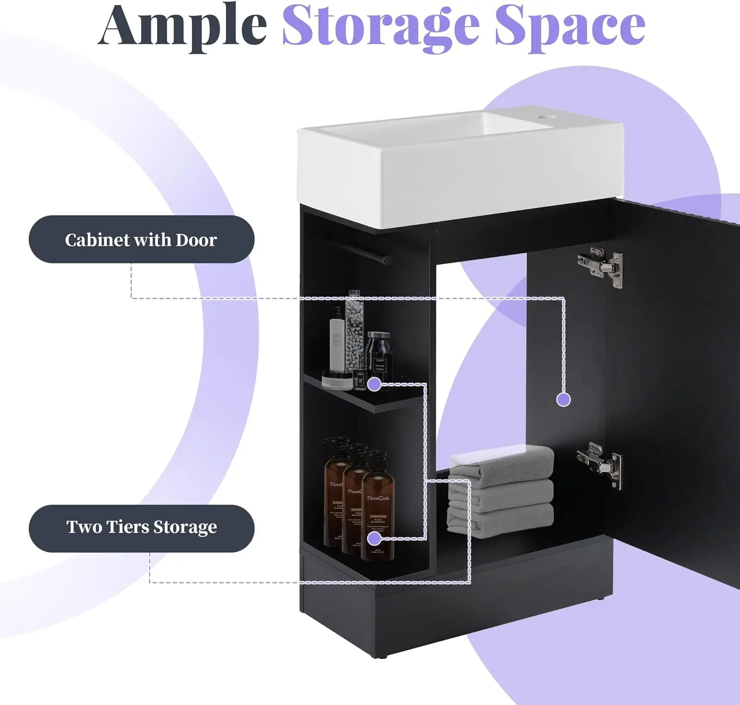 product customizable small bathroom vanity storage cabinet  integrated ceramic sink design for small bathroom-11