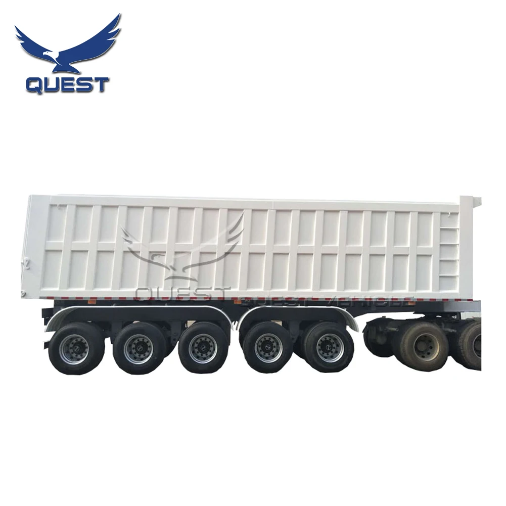 Самосвал полуприцеп задний самосвал трейлер для продажи Африка 80 тонн 5 осей QUEST стальной автомобиль 13T 14T 16T 18T BPW FUWA