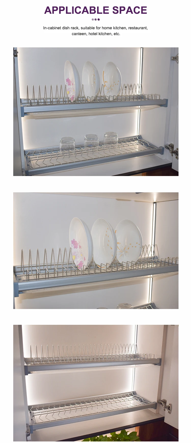 2 Tier Hanging Dish Rack - Stainless Steel Kitchen Organizer