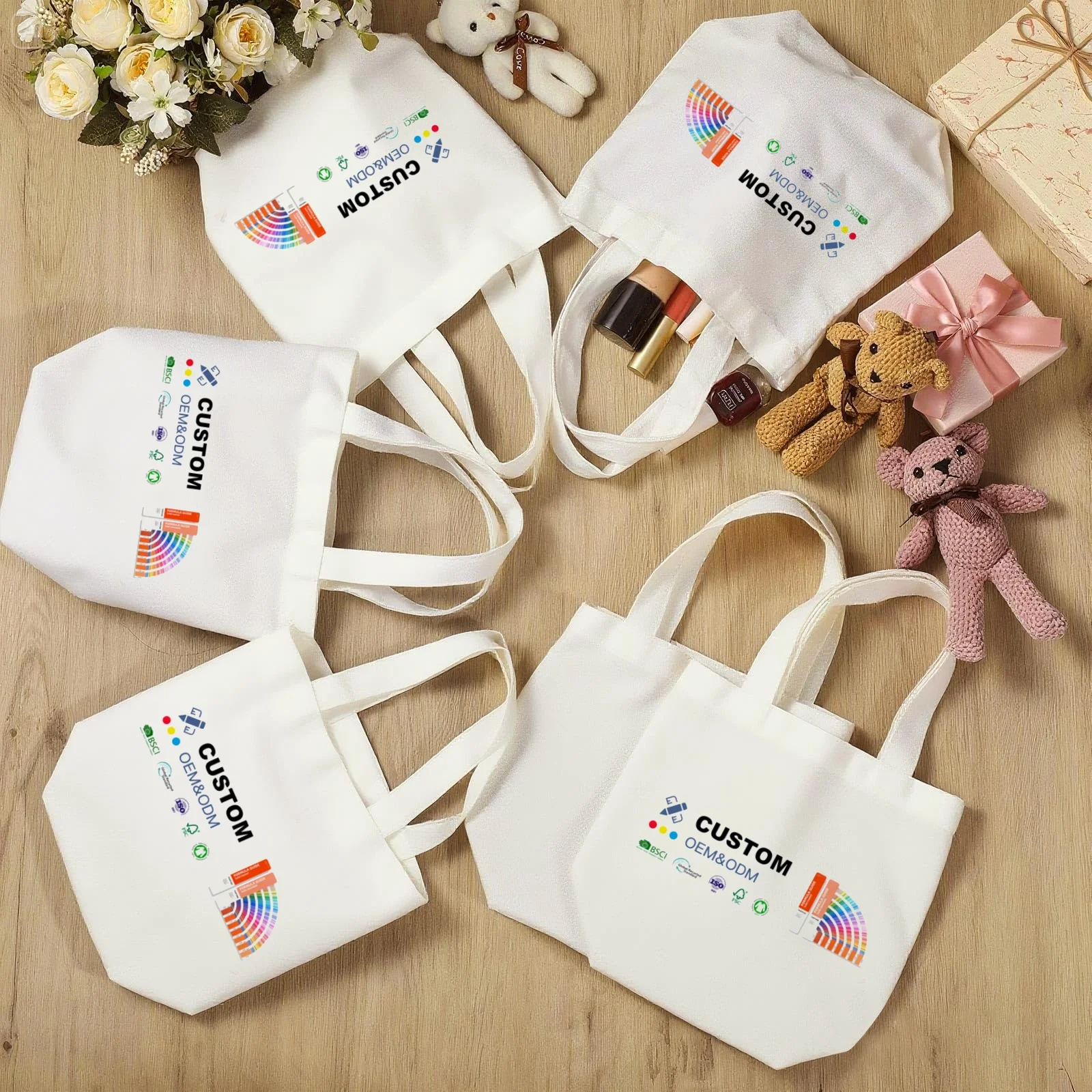 Wholesale Advertising Cotton Blank Pattern Bag Student Shoulder Shopping Bag Custom Logo Printed Hand Cotton Bag