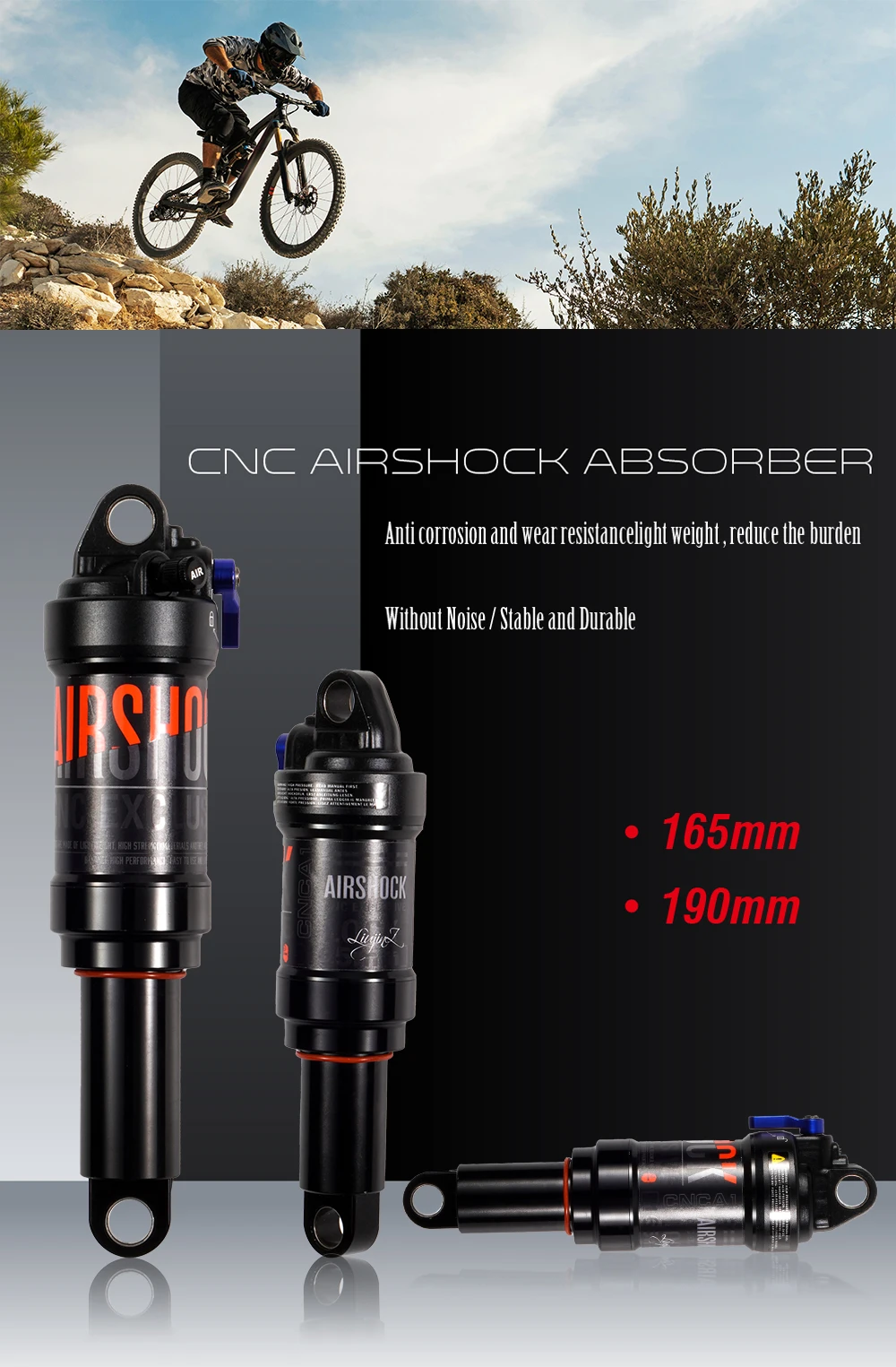 Bike Shock Absorber Air Rear Absorber Shock Mtb Bicycle Single