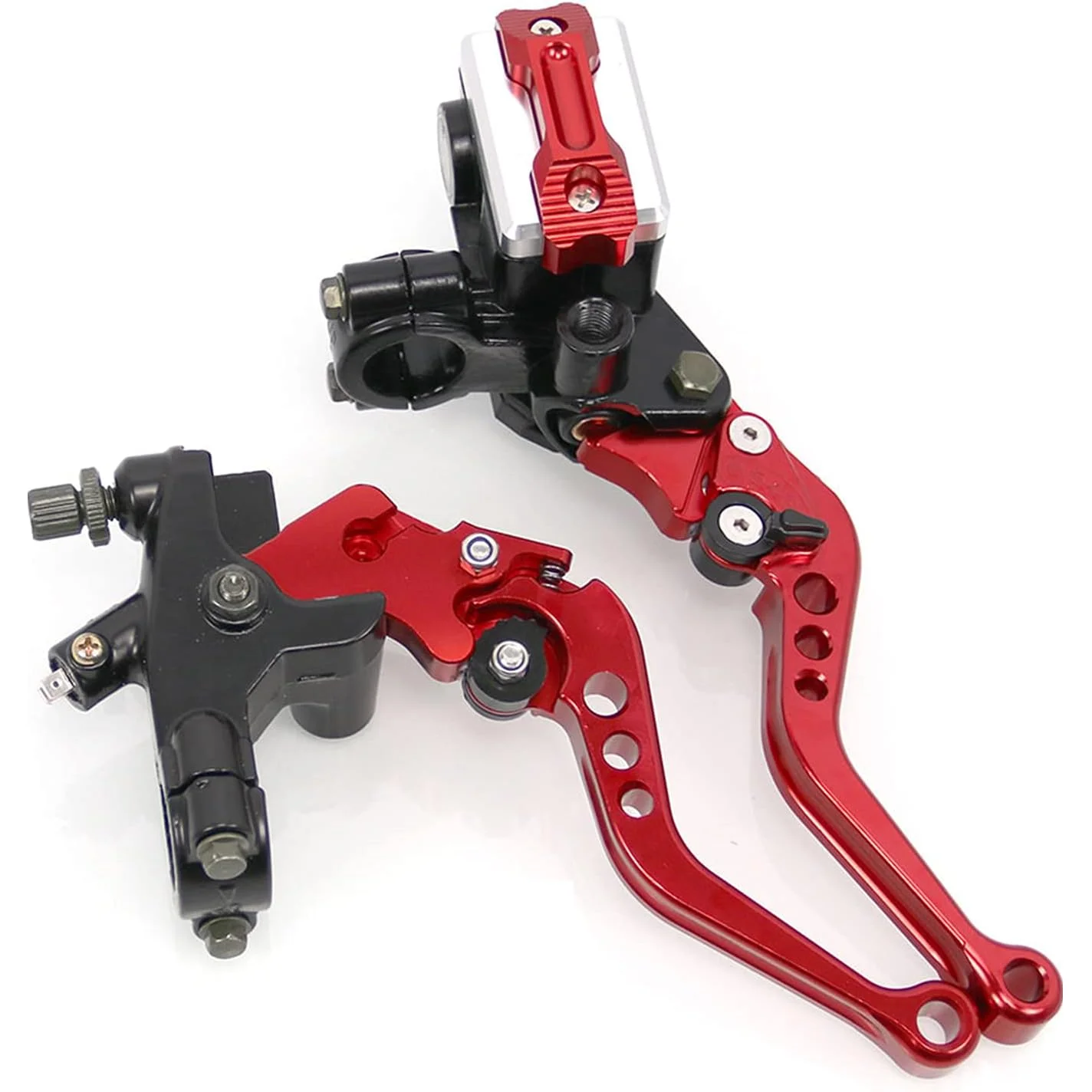 Kit Manettes Frein & Embrayage Moto CNC Rouge Universel 7/8" - KK-Motor - Neuf