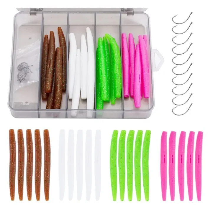 Artificial Ragworm/Lugworm Lures - 2-Inch Soft Plastic Swimbaits For Bass, Cod, Pollock (24-Pack) 9 thumbnail image