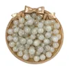 Cuentas de vidrio esmaltado de 10 mm - Blanco hueso/Marrón