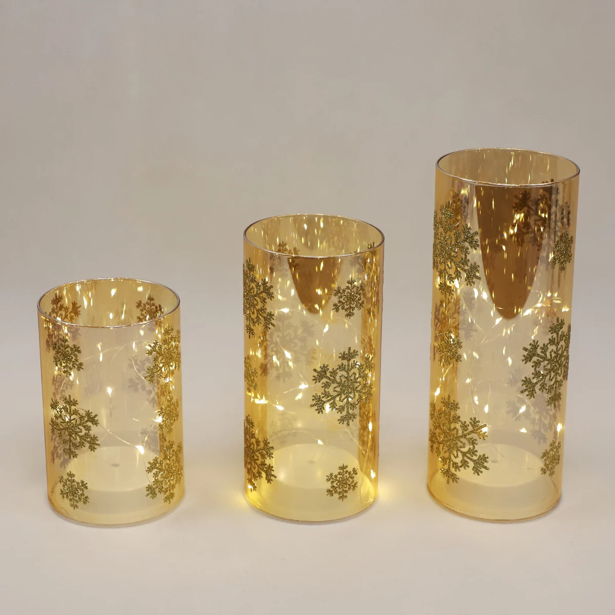 New Design Christmas Customized Glass Tube Cylinder Decorative LED String Light Glass Jar Fancy Glass Centerpieces