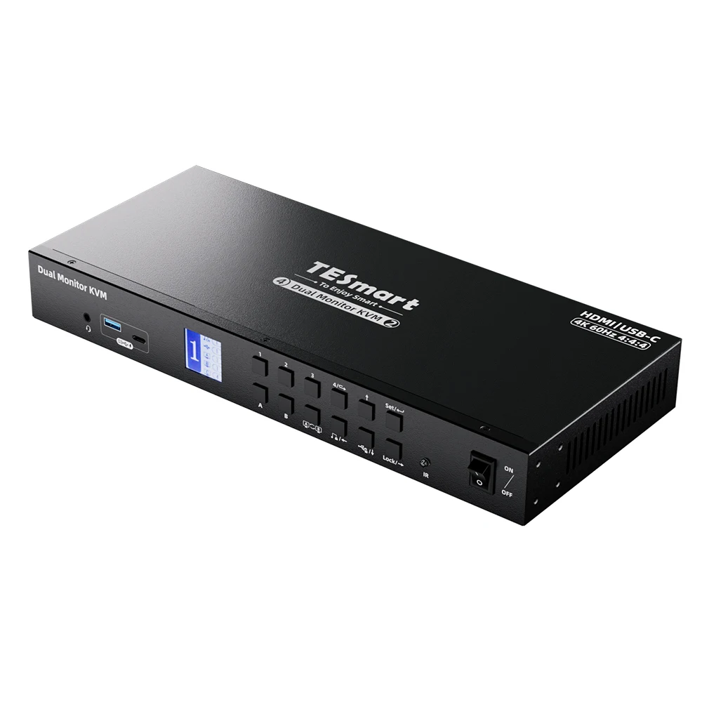 Tesmart 4x2 HDMI USB-C KVM Switch - 4k60hz MST Mode
