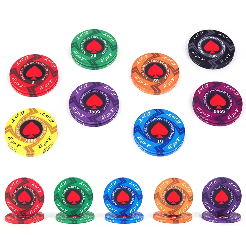 New Design Clay Durable Pokerchip Chip European Round Hot Texas Coins Professional Luxury Casino EPT Ceramic Custom Poker Chips