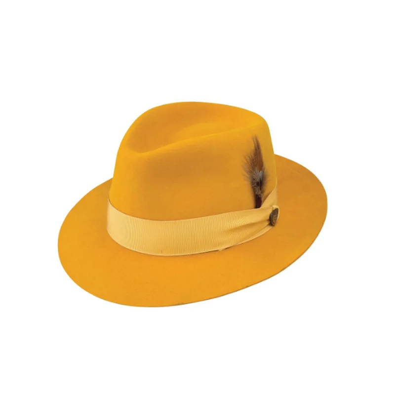 New 8 Colors Wool Felt Wide Brim Trilby Caps Wool Fedora Warm Jazz Hat