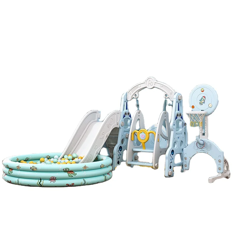 in Indoor Plastic Swing Slide Set for Children's Playhouse