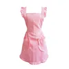 Delantal rosa de una sola pieza