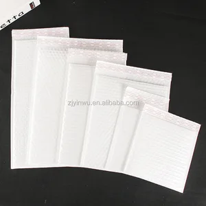 Custom White Bubble Mailer Envelope Stock Express Plastic Clothing Bag with Matte Print Logo for Mailing Delivery Packing Bag