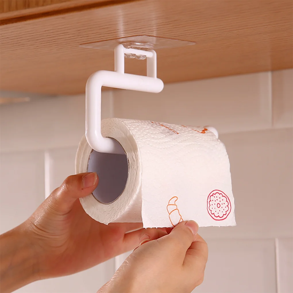 Wall Mounted Suction Cup Plastic Bathroom Toilet Paper Holder With Cover  Porta Papel Higienico Bathroom Accessories