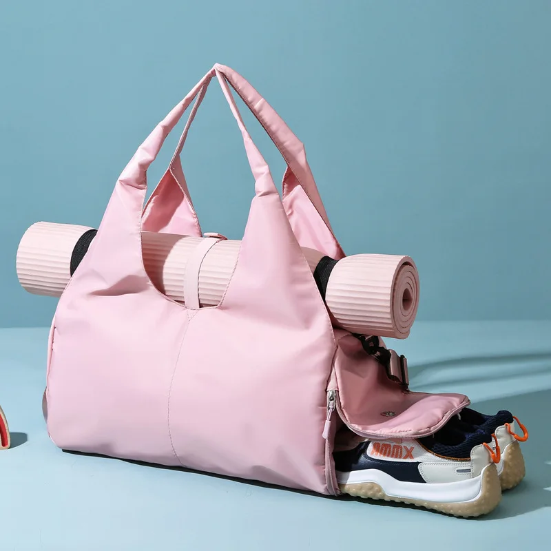 Fashion Crossbody Short Trip Bag Women Yoga Fitness Water-Resistant Independent Shoe Compartment Zipper Closure Stowable Single