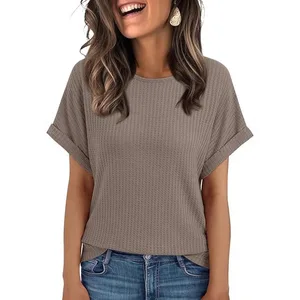 2025 Summer Women's Fashion and Leisure New Solid Color Short Sleeved T-shirt