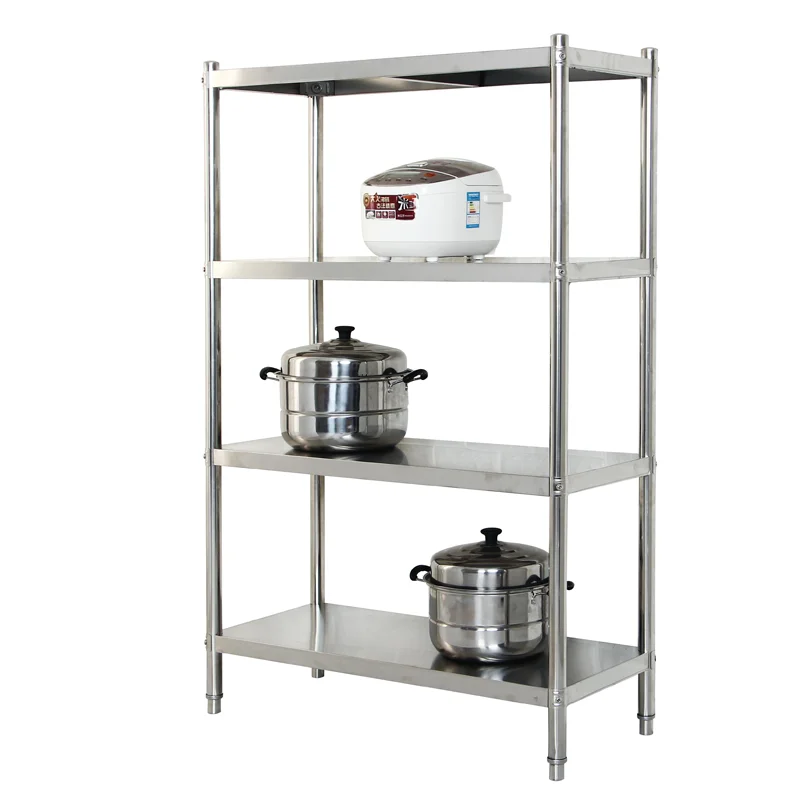 China Quality Manufacturer Wholesale Stainless Steel Shelf 4 Tier Food Pantry Vegetable Wire Rack