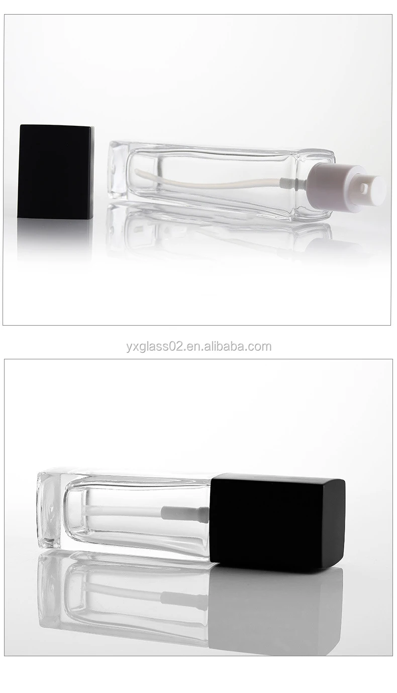 Square cosmetic glass bottle packaging cosmetic set lotion toner serum jar skincare packaging glass container supplier