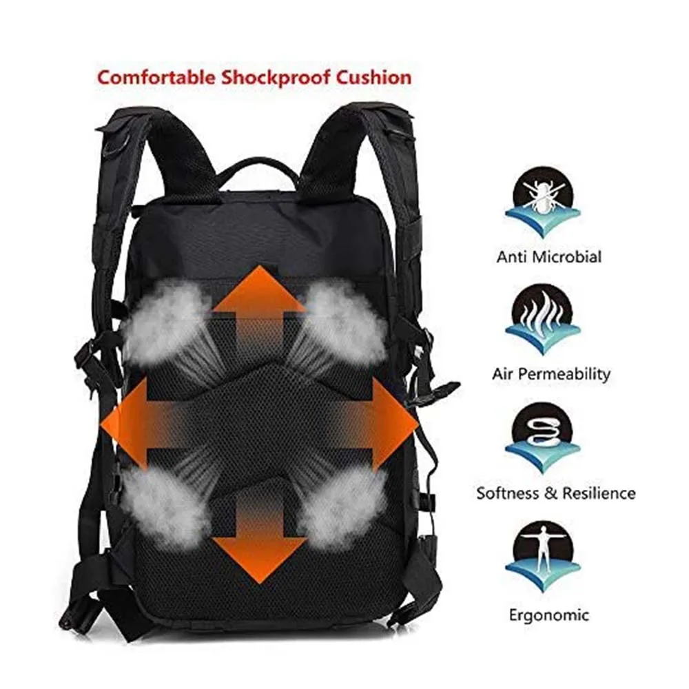 FREE SAMPLE Assault Backpack Men's Backpack Waterproof 4 Compartment Multi Pocket Hiking Camping Bag