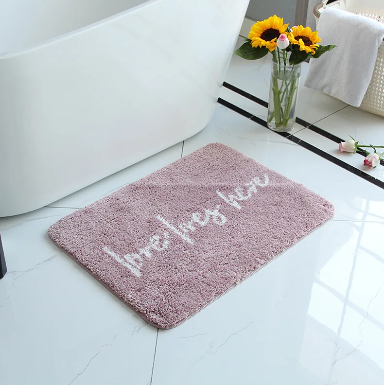 Factory Wholesale Modern anti-slip bath mats 100% Polyester PVC Bottom super absorbent Microfiber Bathroom Mats details