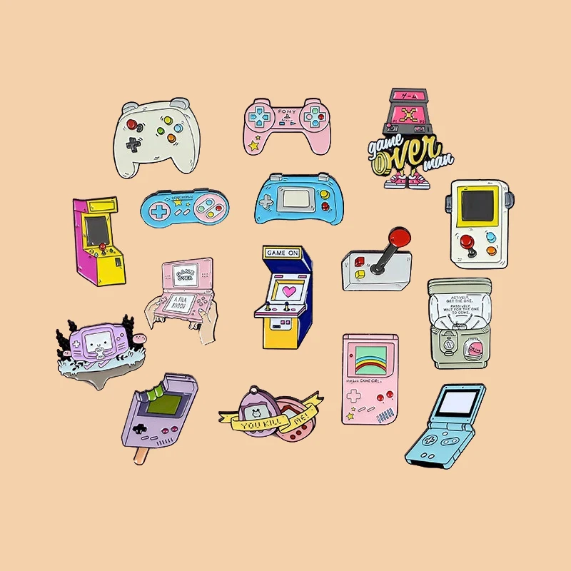 Arcade Map Pin Wholesale Retro Arcade Game Enamel Pins Collections Cartoon Gamepad ...