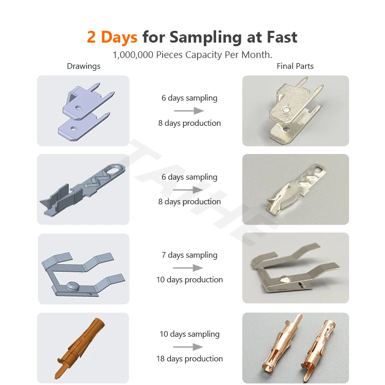 Customizing Precision Stamping Clip Parts Brass Copper Stainless Steel Battery Flat Leaf Contact Springs to SMT SMD PCB
