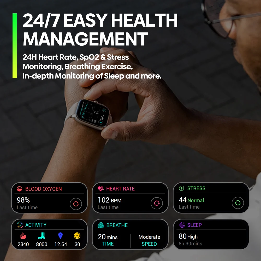 Zeblaze Beyond 3 Pro GPS Smart Watch 2.15" AMOLED Display Built-in GPS & Route Import Make/Receive Phone Calls Smartwatch