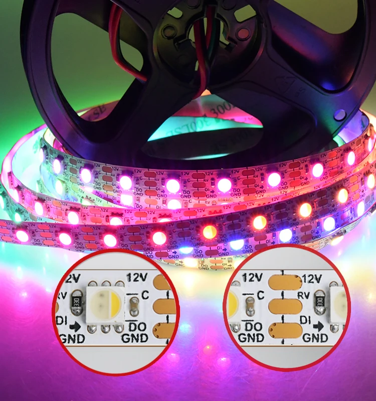 SK6812 Led Strip Dream Full Color Light 12v LC8816E Addressable RGBW Led Strip Digital 60led 60pixels Led Strip Light