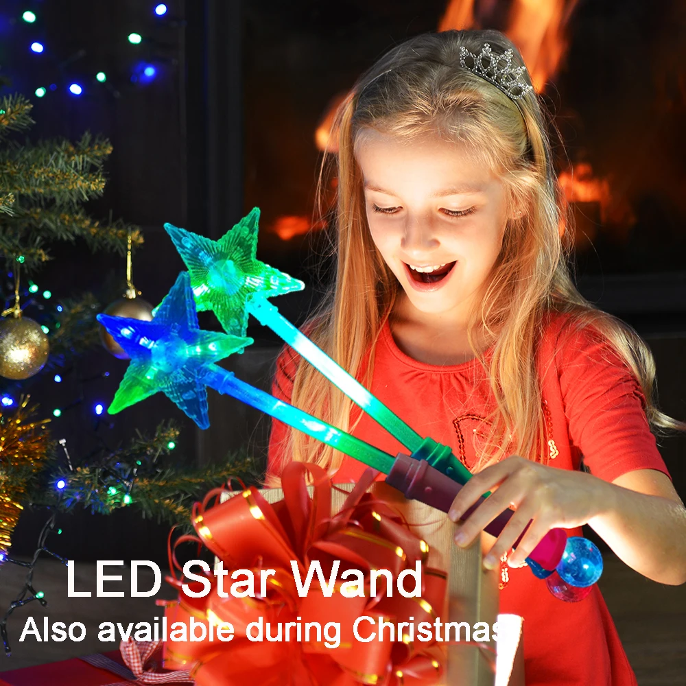 Ishine, оптовая продажа, товары для вечеринок, Рождественская портативная подсветка, светящаяся звезда, светящаяся наклейка, волшебная палочка, игрушка со светодиодом
