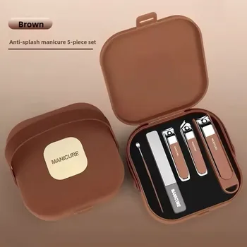 Anti-Splash High-End Portable Nail Clipper Set with Complete Home Nail Care Tools and Nail Art Accessories