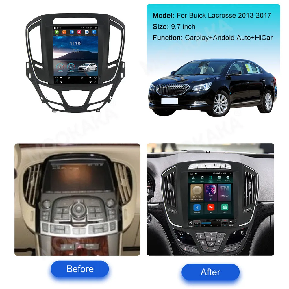 Car Radio for Opel Insignia for Buick Regal 2013-2017 Android 13 Multimedia Video Player Navigation Stereo GPS 2din TS18 CPU