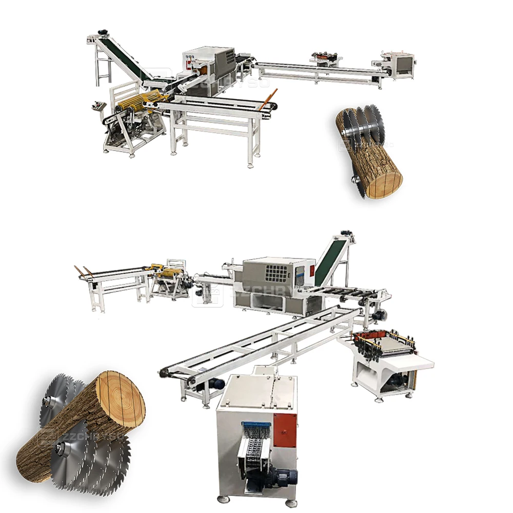 Wood Process Saw Machine Logs Timber 300mm Circular Multi Blade Rip Saw Machine