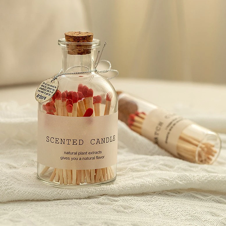 Низкая цена черные спички цветные рекламные банки в стеклянной бутылке