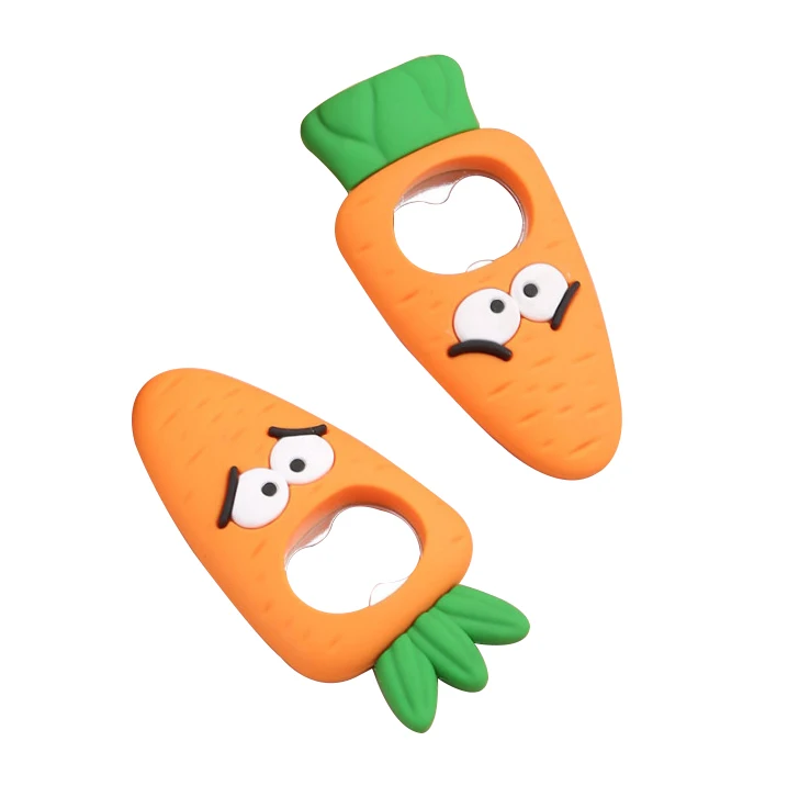 အဝယ်အရှေ့ Custom PVC & Rubber Bottle Opener Magnetic Vegetables & Animals Design UV Printed Bar Promotion Gift