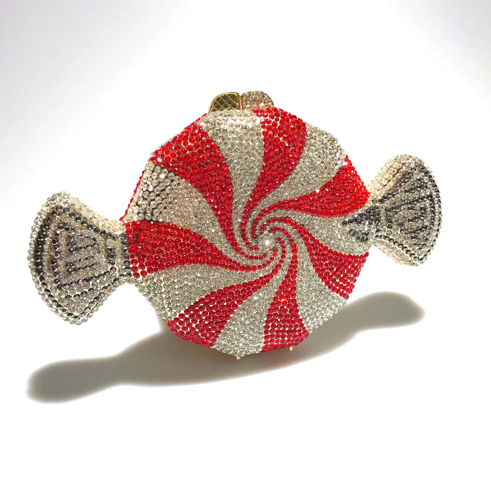 Women Candy Shaped Rhinestone Clutch Evening Bag Crystal Clutch