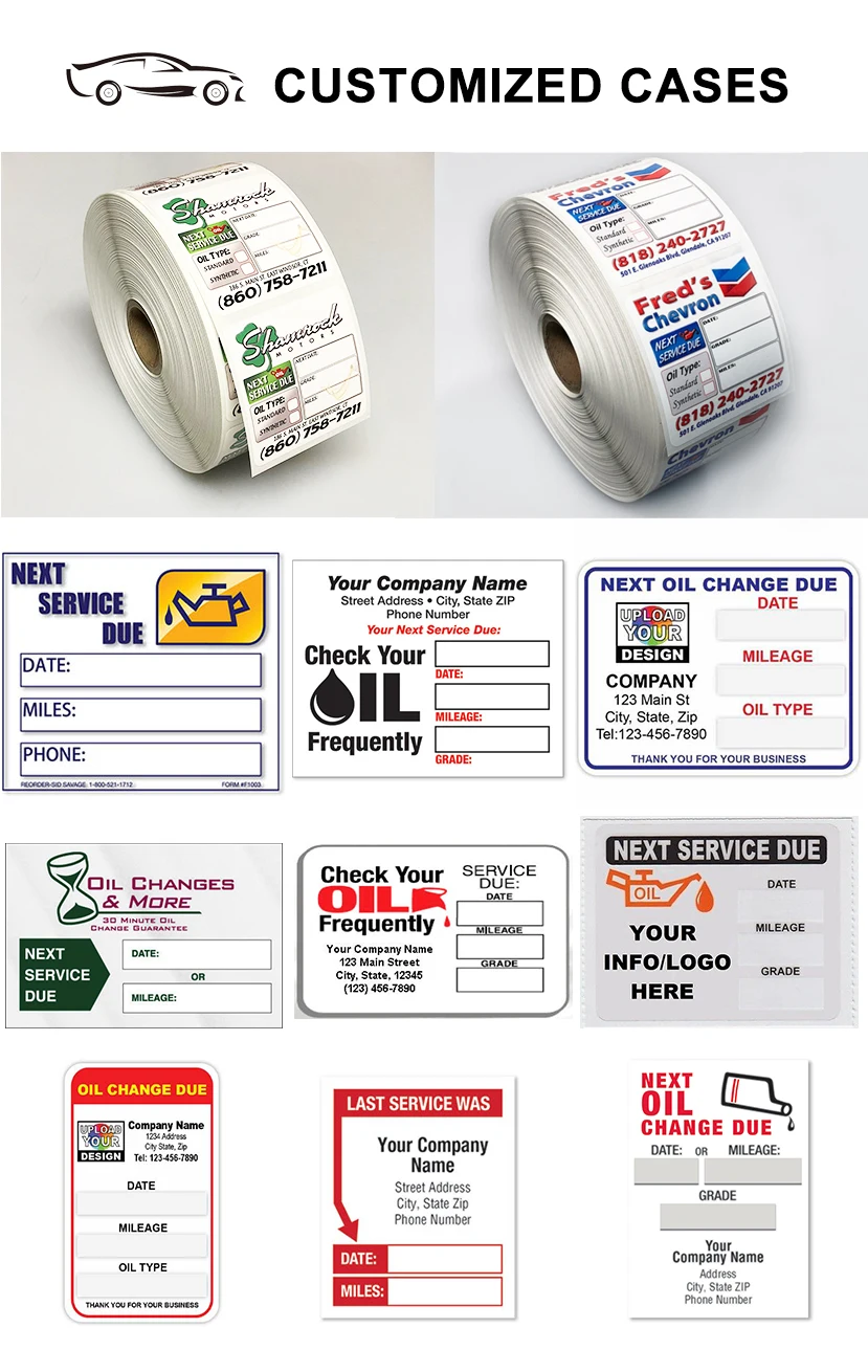 120 Pcs Per Roll Auto Maintenance Service Reminder Stickers 2x2 Inches ...