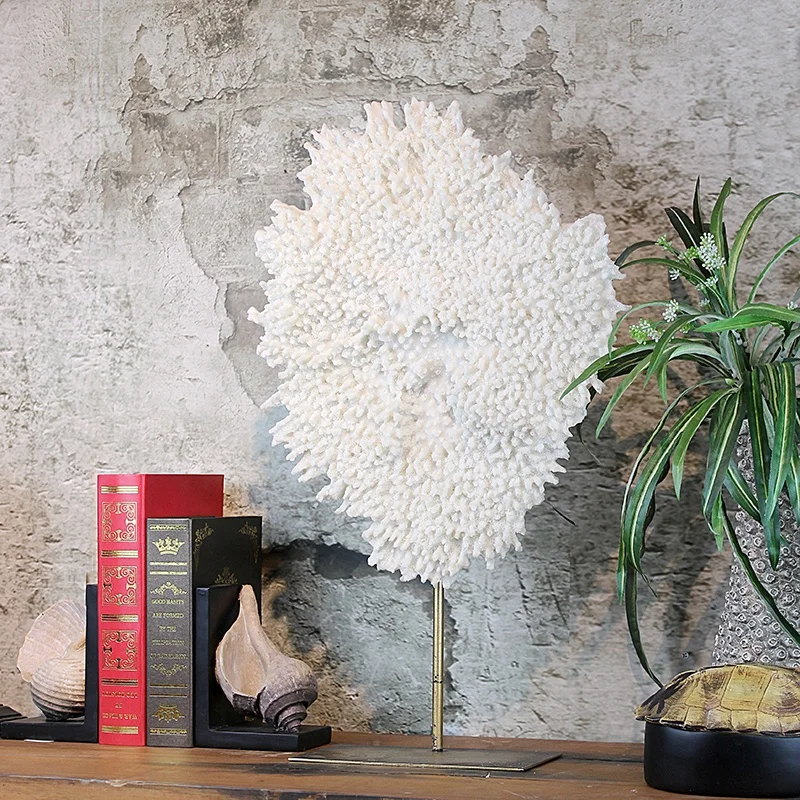 Custom Metal Base Ocean Collection Artificial Coral Decor Sculpture For Home Decoration