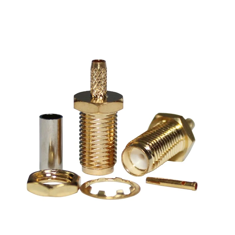 product manufacturer sells copper gold plated rp sma c ky15 integrated 11 tooth female connector rp sma coaxial connectors-3