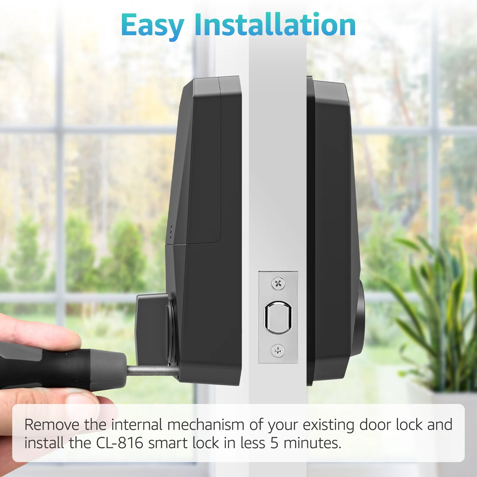 Smart WiFi Door Lock with Fingerprint Electronic Deadbolt with Wifi Lock Made of Durable Zinc Alloy