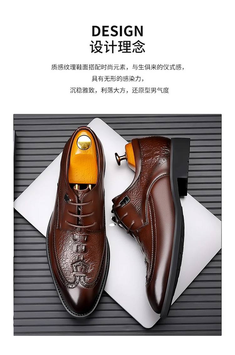 2023 Male Dress Shoe Office Business Oxford Leather Shoes Breathable ...