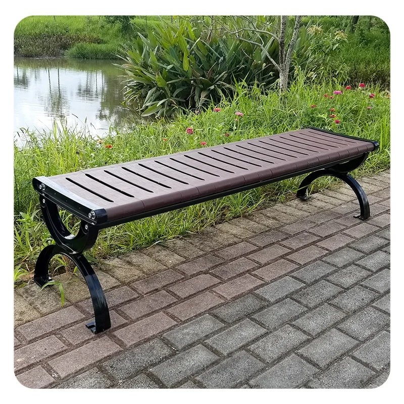 High quality environmental protection plastic wood outdoor park chair bench without backrest