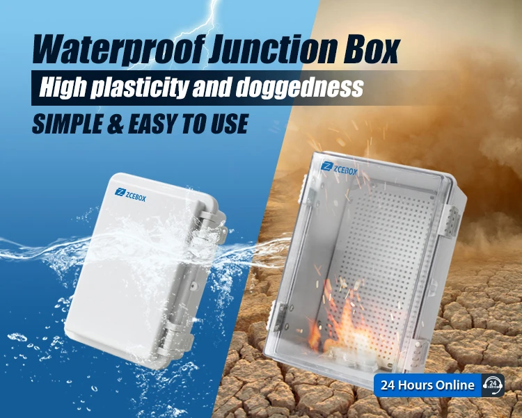 ZCEBOX Enclosure Junction Box Dignity Brand Pvc Junction Box HINGE Door  PC Transparent Cover