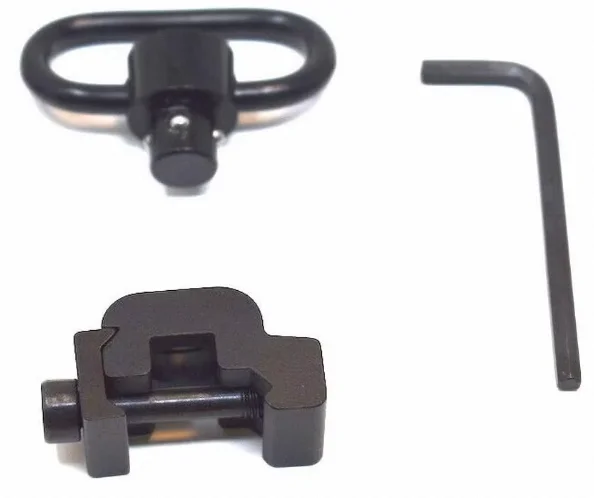 Luger QD Sling Swivel Mount 1\" Heavy Duty D-Loop Aluminium Alloy Sling Swivels for Quick Detach/Release 1pc Two Point Sling