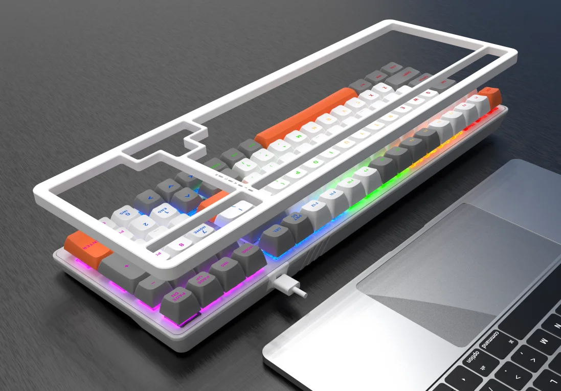 Custom 100-Keys RGB LED Light Mechanical Gaming Keyboard Factory New for Gamers