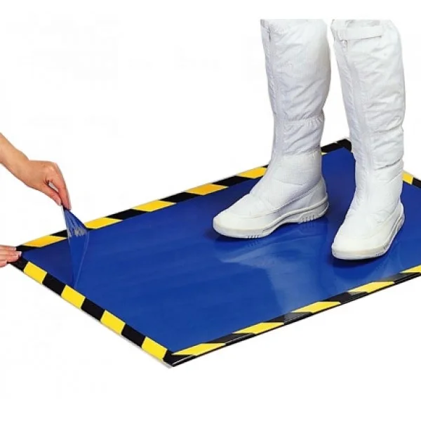 Cleanroom Disposable Adhesive decontaminating Dycem Blue White Stick Door Mat