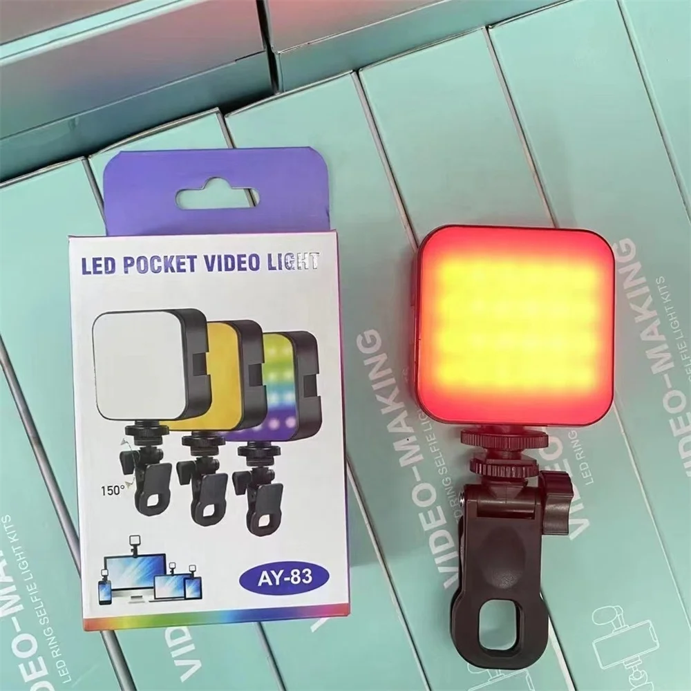 Factory Photographic Lighting Led Pocket Video Light 49 Splicing Fill Light With Clamp for Camera Phone Laptop Vlog Recording