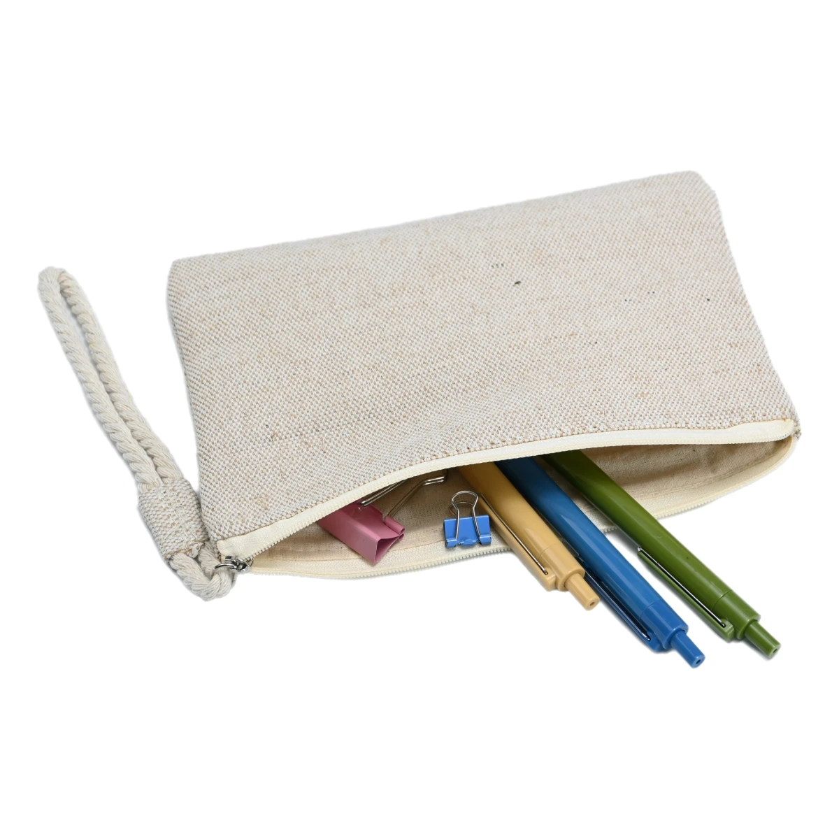 Hot Sale High-Rated Durable Multicolor Recycled Canvas Makeup Bag Zipper Closure Letter Pattern Promotional Wholesale Cosmetic factory