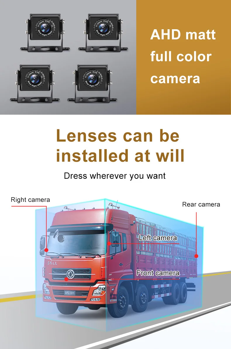 4 Pin Male Connector Radio Back Up Reverse Camera 360 Degree Camera ...