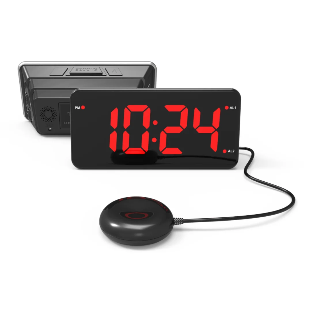 Fullwill Promotion Gifts Custom Desk Digital Clock with Bed Shaker for  Heavy Sleeper Dual Vibrating Alarm Clock